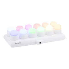 CLPAMRGB LED-Värmeljus set Färger + Varmvit 12st med Laddstation