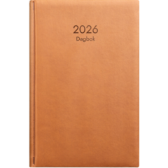 D1029 Almanacka Burde 1029 Dagbok Konstläder Inbunden 2026 Cognac
