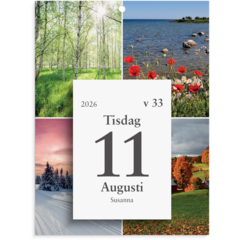 D1301 Almanacka Burde 1301 Väggplån Med Dagblock Årstiderna 2026