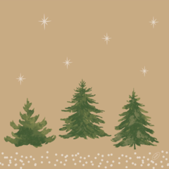 119211520 Servett Duni Humble Trees Natural Brown 40x40cm