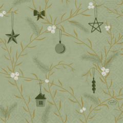 119211529 Lautasliina 3-K Pistaasi Duni 33x33cm