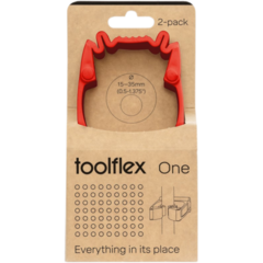 1049332 Hållare med väggadapter Toolflex ONE 2-pack Röd*
