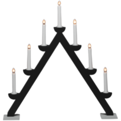 GK3992735 Ljusstake 7-Arm Trä Svart/Grå