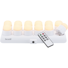 CLPAMWH LED-Värmeljus set Varmvit 12st med Magnetisk Laddstation