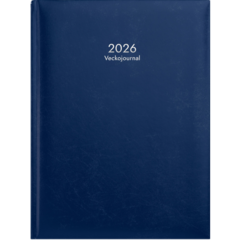 D1110 Almanacka Burde 1110 Veckojournal Konstläder 2026 Mörkblå