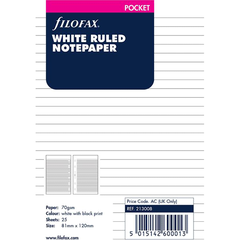 FX9213008 Refill Ark Filofax Linjerade Vit Pocket