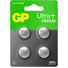 103399 Button Cell Battery GP Ultra Plus Lithium CR2032 4-pack