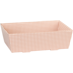 100207S Presentkorg rutig Rosa/Vit 230x170x80mm