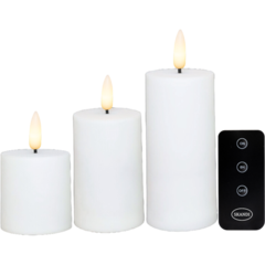 424321 Blockljusset 3-p Vit Utomhus