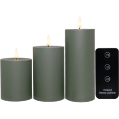 424323 Blockljusset 3-p Grön Utomhus