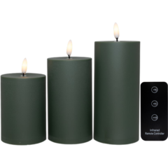 424326 Blockljusset 3-p plast Grön