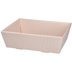100207S Gift Basket Checkered Pink/White 230x170x80 mm