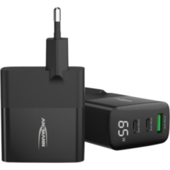 1001-0150 Väggladdare Ansmann 65W GaN 3-Portar