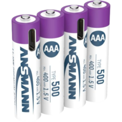 1311-0028 Uppladdningsbara AAA-Batterier Ansmann  Li-Ion USB-C 4-pack