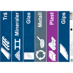 HYK510964SE Sorteringsdekaler Byggavfall 6st Svenska