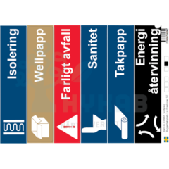 HYK510965SE Sorteringsdekaler Byggavfall 6st Svenska