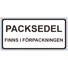 123369 ’Packsedel finns i förpackningen’ -tarra