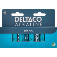 1903318 Deltaco Alkaline AA Battery 10-pack