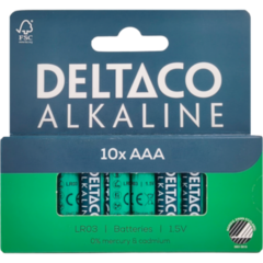 1903320 Deltaco Alkaline AA Battery 10-pack