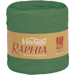 102144 Raffia ribbon Vintage green 15 mm