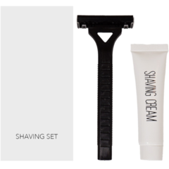 BB80440006 Bed & Bath White Line Shaving Set