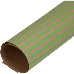 440755002 Floral Wrapping Paper Lacquer Stripe Green Sheets