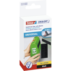 4042448059475 Hook and loop tape 20 mm x 60 cm Black
