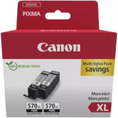 0318C010 Pgi-570XL High-Quality Pigment Black Ink (2 Pack)