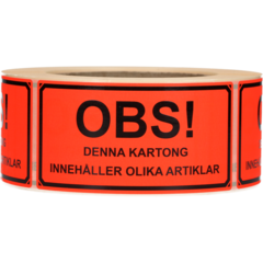 123370 Label OBS! Denna Kartong innehåller olika artiklar
