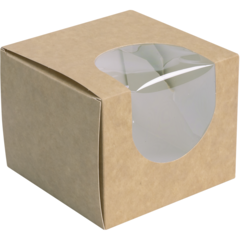 10530040 Bakelsekartong med fönster Brun / Vit 105x105x85mm