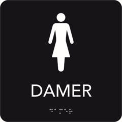 6705350 Taktil skilt Damer 150x150mm