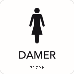 6705351 Taktil skilt Damer 150x150mm