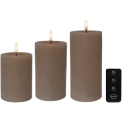 4243010 Blockljus LED 3-set Med Fjärrkontroll Ø7cm