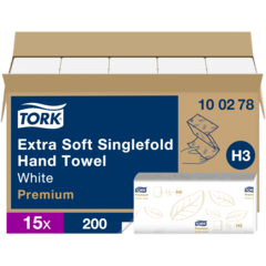157100278 Pappershandduk Tork Xpress H3 Premium V-vikt Vit 2-lag