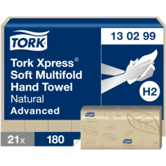 157130299 Pappershandduk Tork Xpress H2 Advanced Z-vikt Natur 2-lag