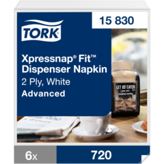 15715830 Dispenserservett Tork Xpressnap Fit N14 Vit 2-lags
