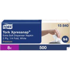 15715840 Dispenserservett Tork Xpressnap N4 Extra Mjuk Vit 2-lags