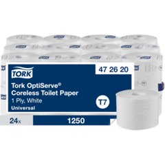 157472620 Toalettpapper Tork OptiServe Universal Hylslös T7 1-lag 144m