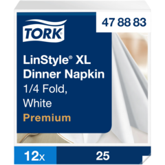 157478883 Serviett Linstyle Hvit 48x48cm