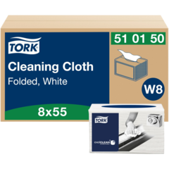 157510150 Rengöringsduk Tork W8 Mjuk Small Pack 32x38,5cm
