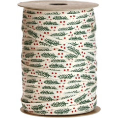 82281002590100 Cotton Ribbon Pine Branch 10 mm x 100 m