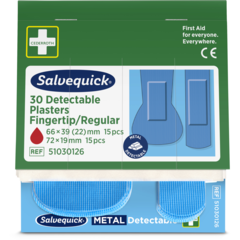 51030126 Plåsterrefill Salvequick Blue Detectable 6x30st