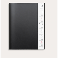 D1106 Almanacka Burde 1106 Stor Veckokalender Plast 2027 Svart