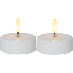 63060 LED Värmeljus 2-pack Star Trading Flamme Timer Vit H5,5 cm