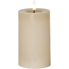 ST60120 LED Blockljus Star Trading Flamme Flow Timer Beige 7,5x15 cm
