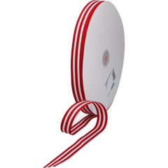 46010000 Textilband Randigt Röd/Vit