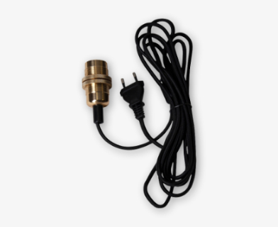 Svart lampsladd med lampgänga i mässing