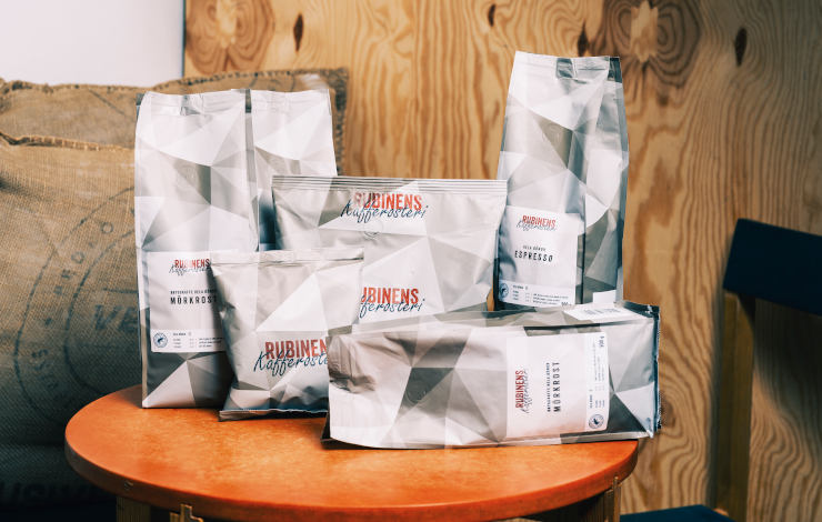 Kaffebönor och bryggkaffe från Rubinens