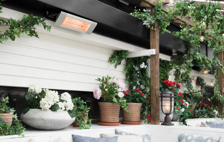 Infravärmare på uteservering 