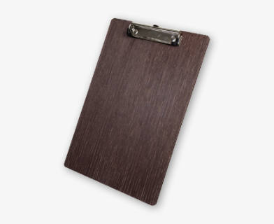 Menyhållare i trä med klämma